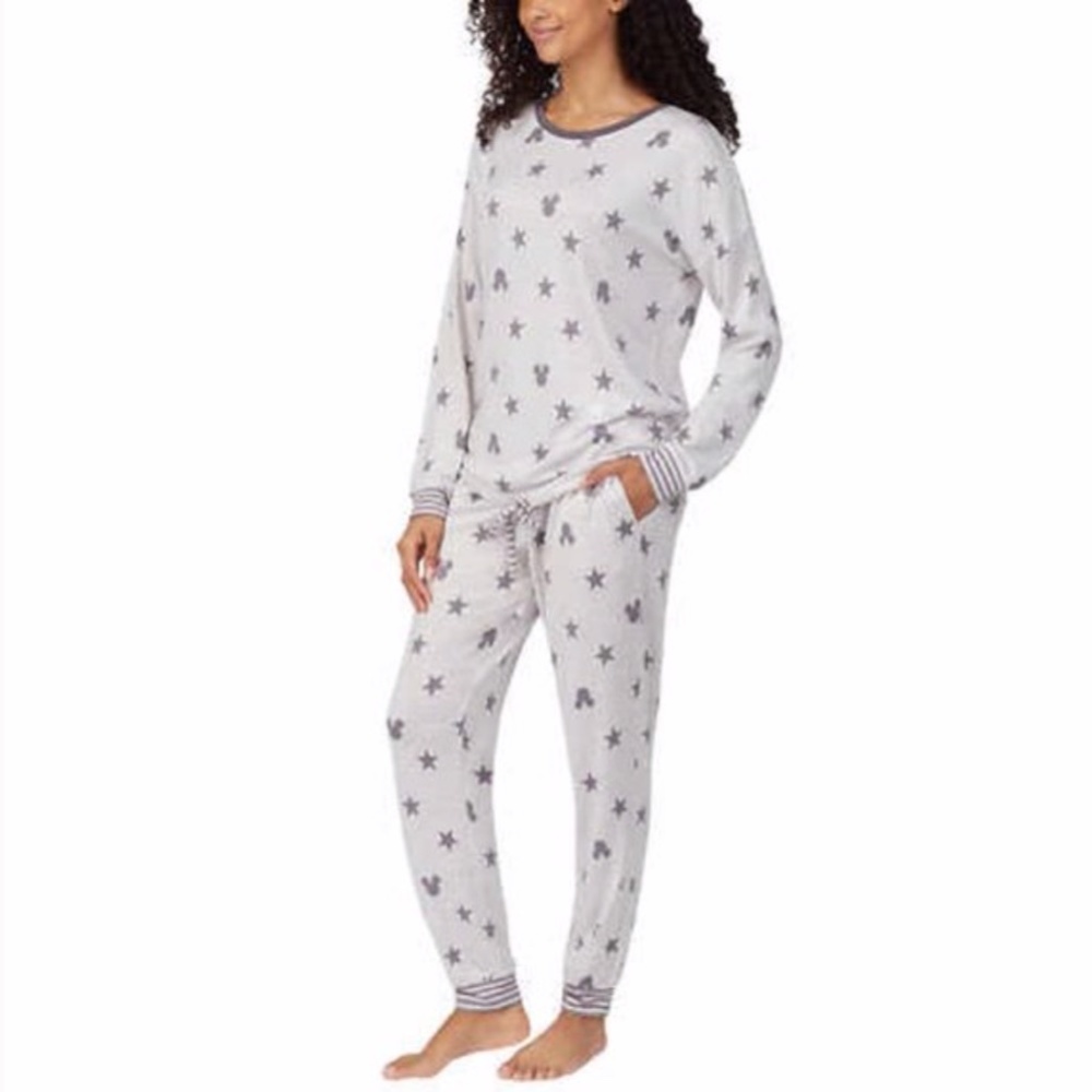 Disney Grey Mickey Mouse Stars Lounge Pajama Set